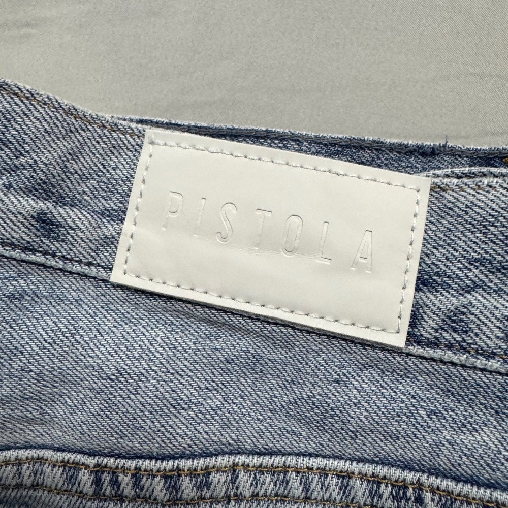 Pistola Womens High Rise Straight Leg Distressed Jeans Light Wash Blue Sz 26 - Picture 6 of 10
